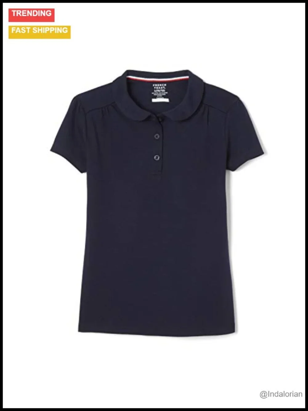 Kids Short Sleeve Peter Pan Collar Polo Shirt Uniform